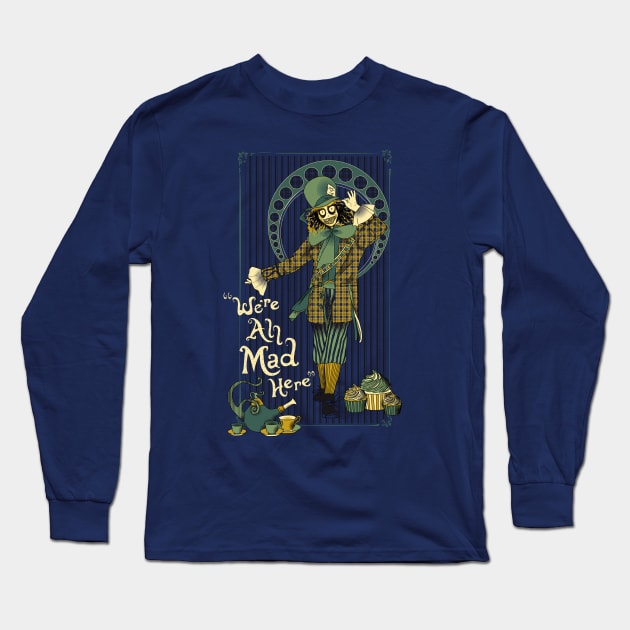 Mad Hatter Long Sleeve T-Shirt by Edwoody